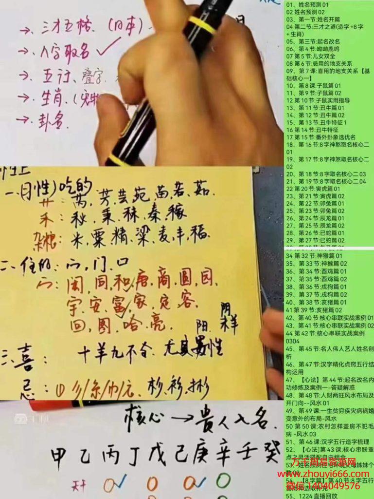 梅花五瓣开姓名学教学，视频55集