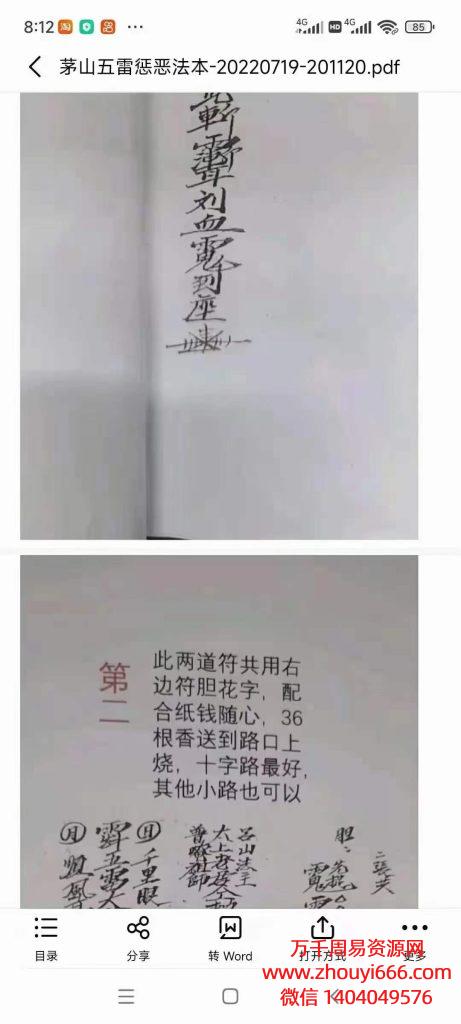 茅山五雷惩恶法视频2集+文档1本