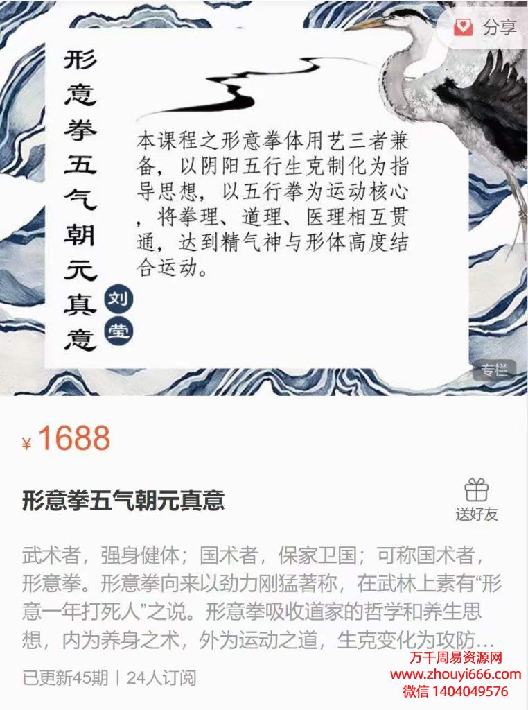 刘莹形意拳五气朝元真意45集视频