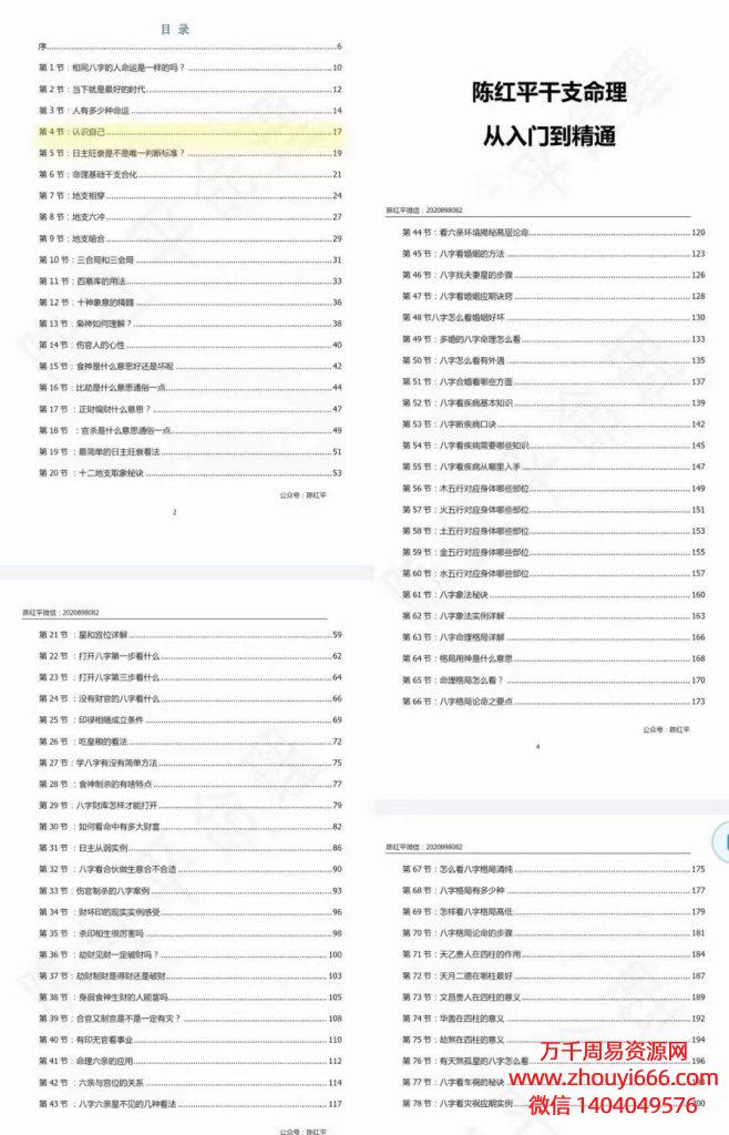 陈红平干支命理从入门到精通PDF文档203页