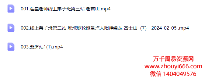 24年莲星老师风生水起弟子班，视频3集