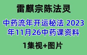 雷麒宗-中药流年开运秘法 陈法灵2023年11月26中药课资料