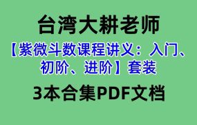 【合集】台湾大耕老师【紫微斗数课程讲义：入门、初阶、进阶】套装3本合集PDF文档