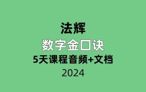 法辉 数字金囗诀5天课程音频+文档