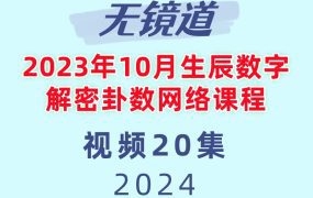 无镜道老师2023年10月生辰数字解密卦数网络课程20节视频