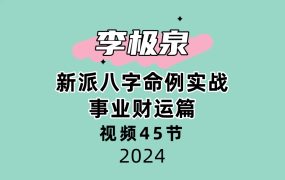 李极泉新派八字命例实战_事业财运篇45节视频