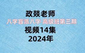 政焱政燚盲派八字高级班第三期，视频14集 ，每集长达两三个小时！