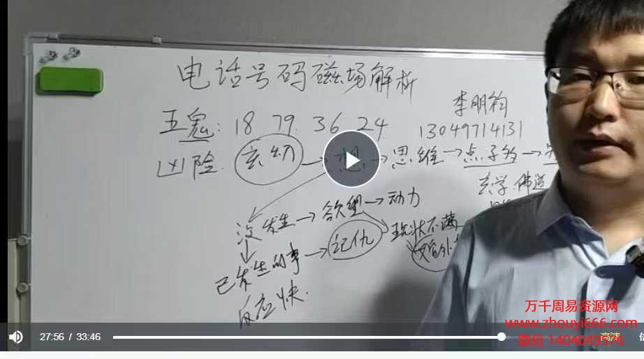 25年悟善国学电话号码解析共13节视频，普通话讲课，清晰