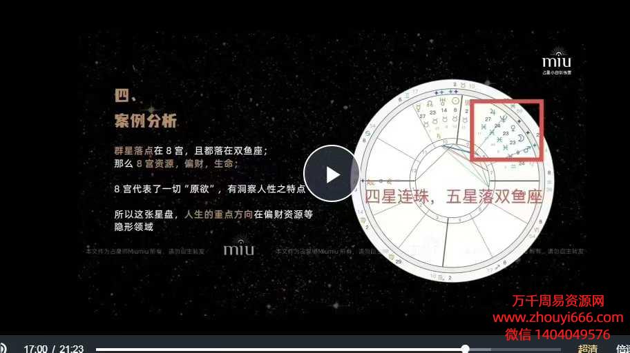 【合集】25年miumiu现代⁠占‎星初中高系列视频合集3套，非常不错的 现代⁠占‎星大课