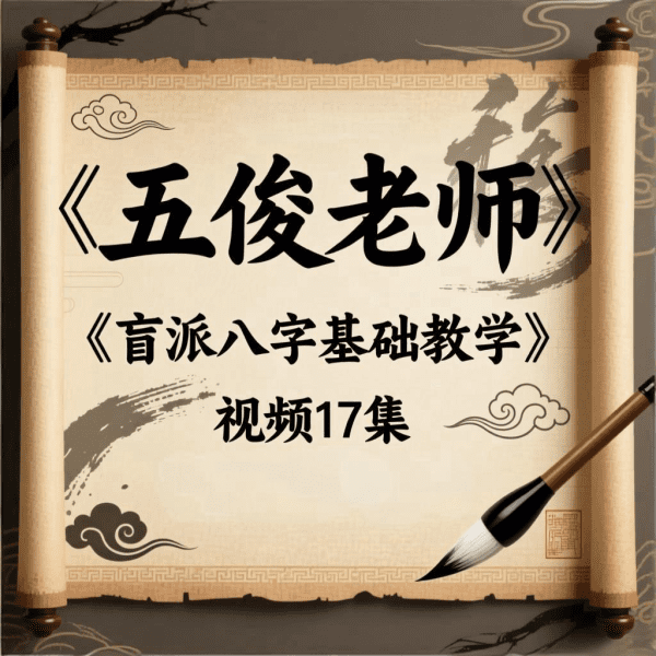 五俊老师《盲派八字基础教学》视频17集，每集35分钟左右